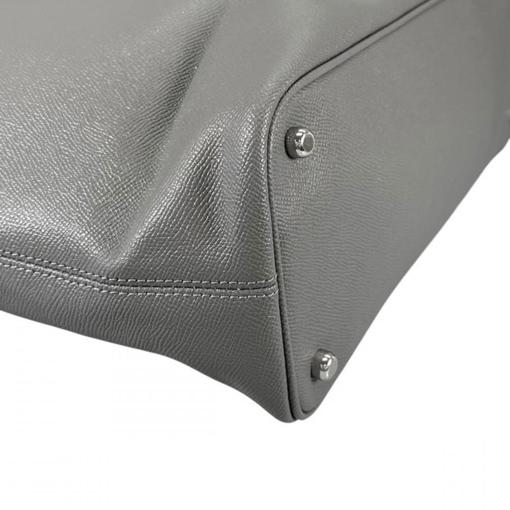 COACH コーチ ショルダーバッグ トート ２WAY 大容量 C2842 レザー グレー シルバー金具 メンズ【中古品】