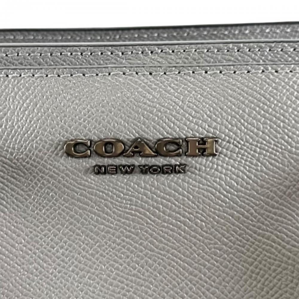 COACH コーチ ショルダーバッグ トート ２WAY 大容量 C2842 レザー グレー シルバー金具 メンズ【中古品】