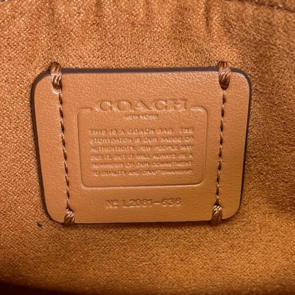 COACH コーチ ショルダーバッグ タビー トップハンドル 20 2WAY 636 カーフ ホワイト 白 ゴールド金具 レディース【中古品】