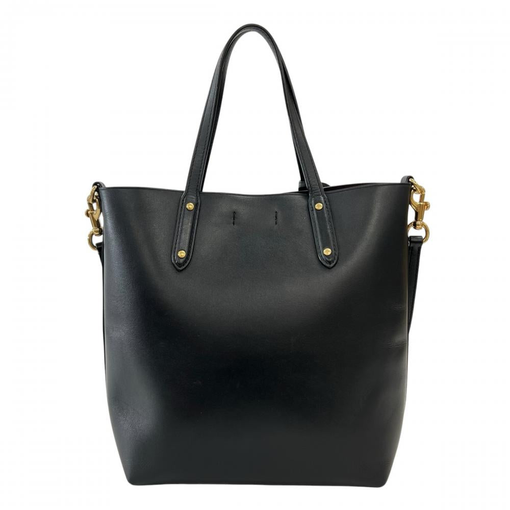COACH コーチ 2WAY セントラル ショッパー トートバッグ ショルダーバッグ 78217 レザー ブラック 黒 ゴールド金具 レディース【中古品】