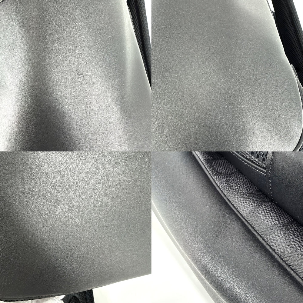 COACH コーチ リュック レーサー バックパック コーティングキャンバス レザー ブラック 黒 シルバー金具 メンズ【中古品】
