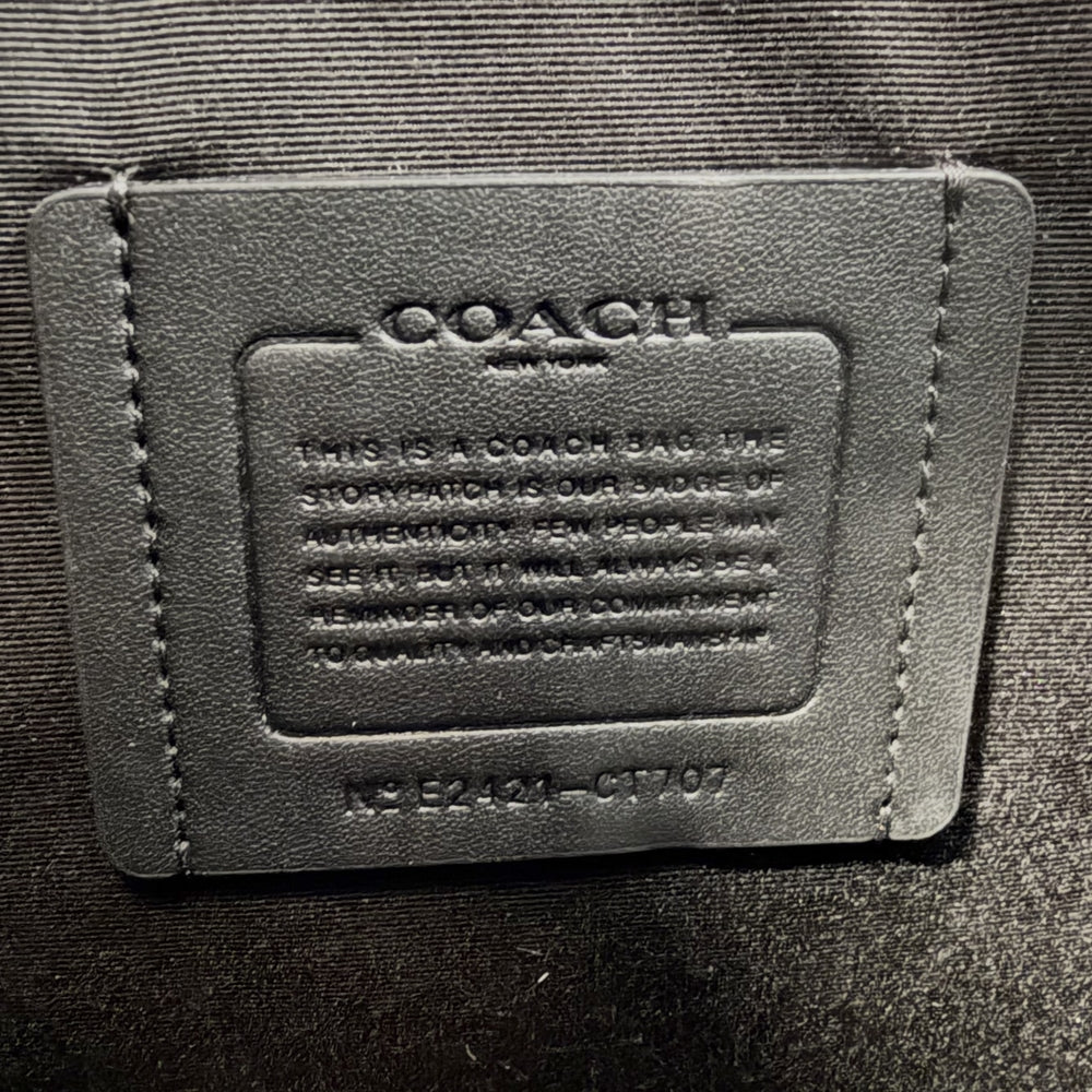 COACH コーチ リュック レーサー バックパック コーティングキャンバス レザー ブラック 黒 シルバー金具 メンズ【中古品】