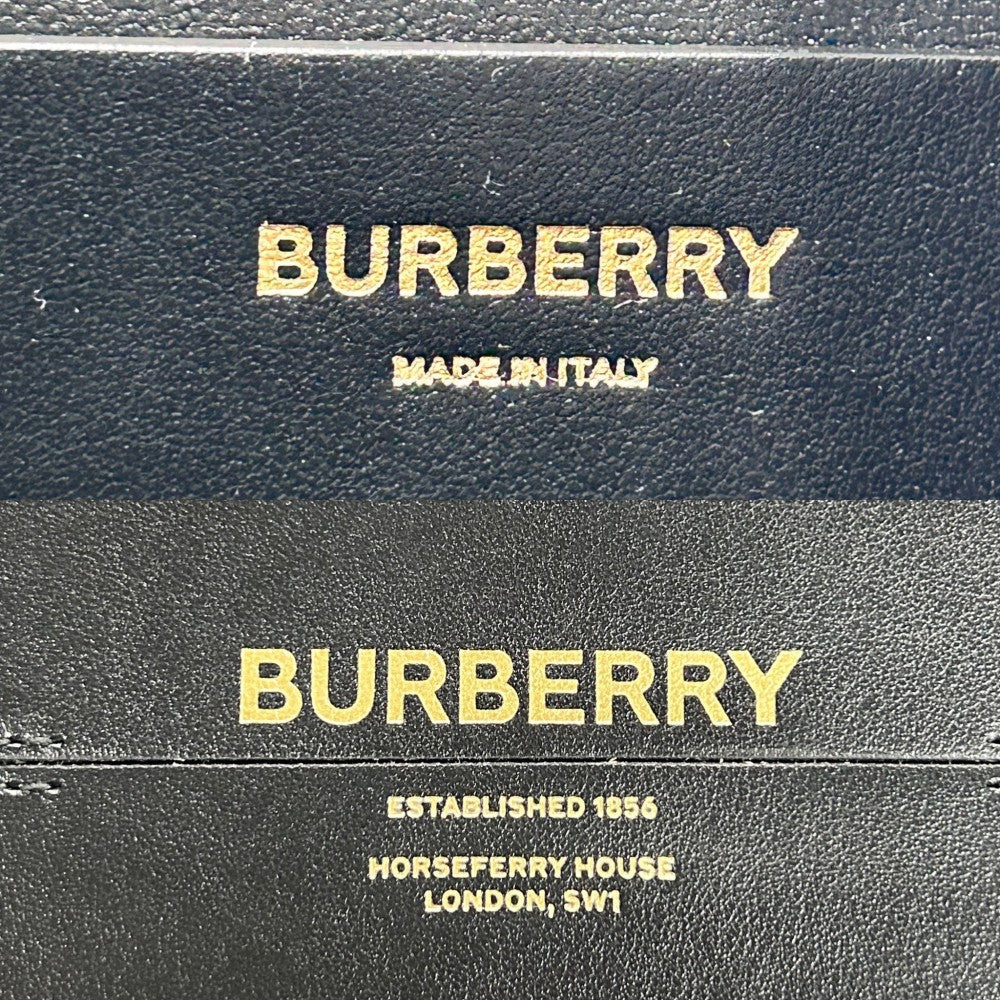BURBERRY バーバリー ショルダーバッグ ロゴフラップ クロスボディバッグ 鞄 かばん レザー ブラック 黒 ゴールド金具 レディース【中古品】