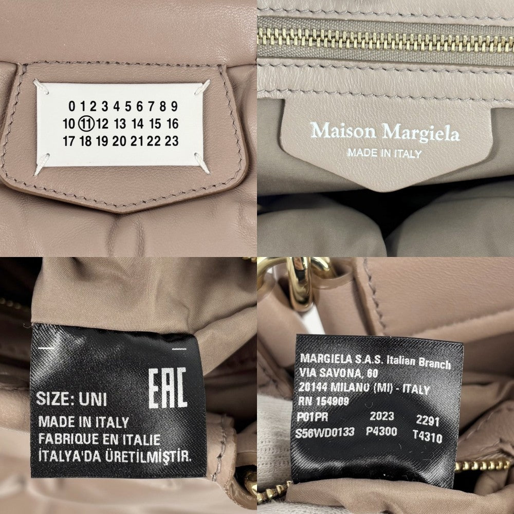 【開店SALE】 MARTIN MARGIELA マルタンマルジェラ 2WAY MAISON MARGIELA グラムスラム メゾンマルジェラ ハンドバッグ ショルダーバッグ レザー ピンクベージュ ゴールド金具 レディース【中古品】