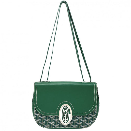 GOYARD ゴヤール ショルダーバッグ サック233 PM 233SH2PMLTY09CL09P PVCコーティングキャンバス レザー グリーン 緑 シルバー金具 レディース【中古品】