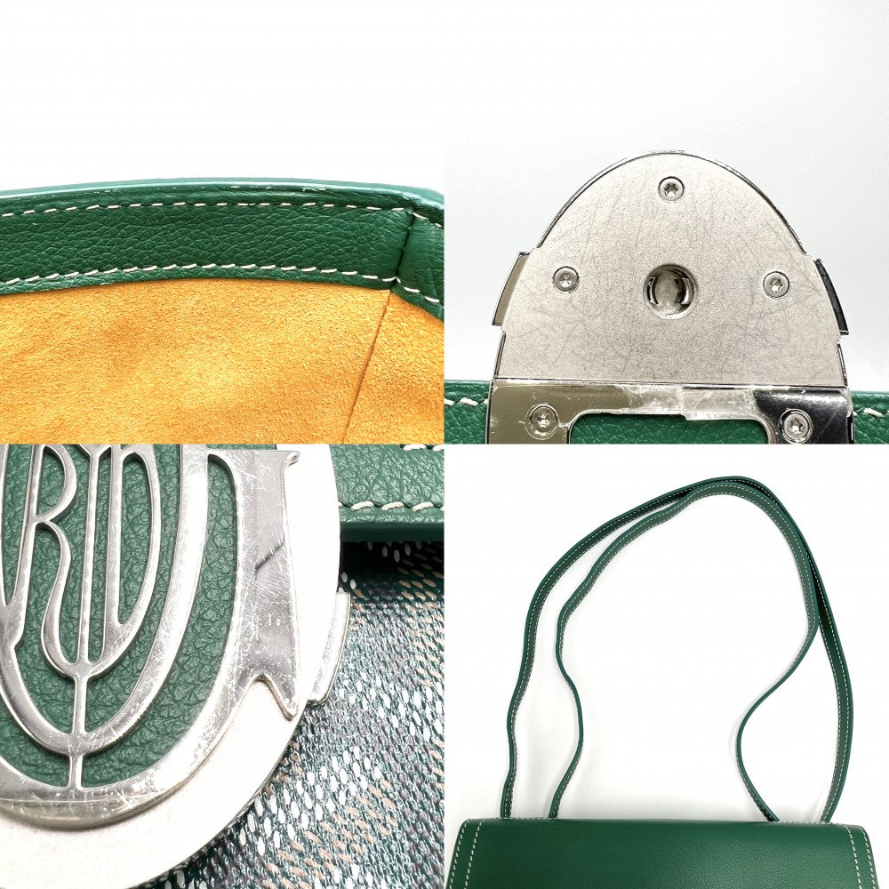 GOYARD ゴヤール ショルダーバッグ サック233 PM 233SH2PMLTY09CL09P PVCコーティングキャンバス レザー グリーン 緑 シルバー金具 レディース【中古品】