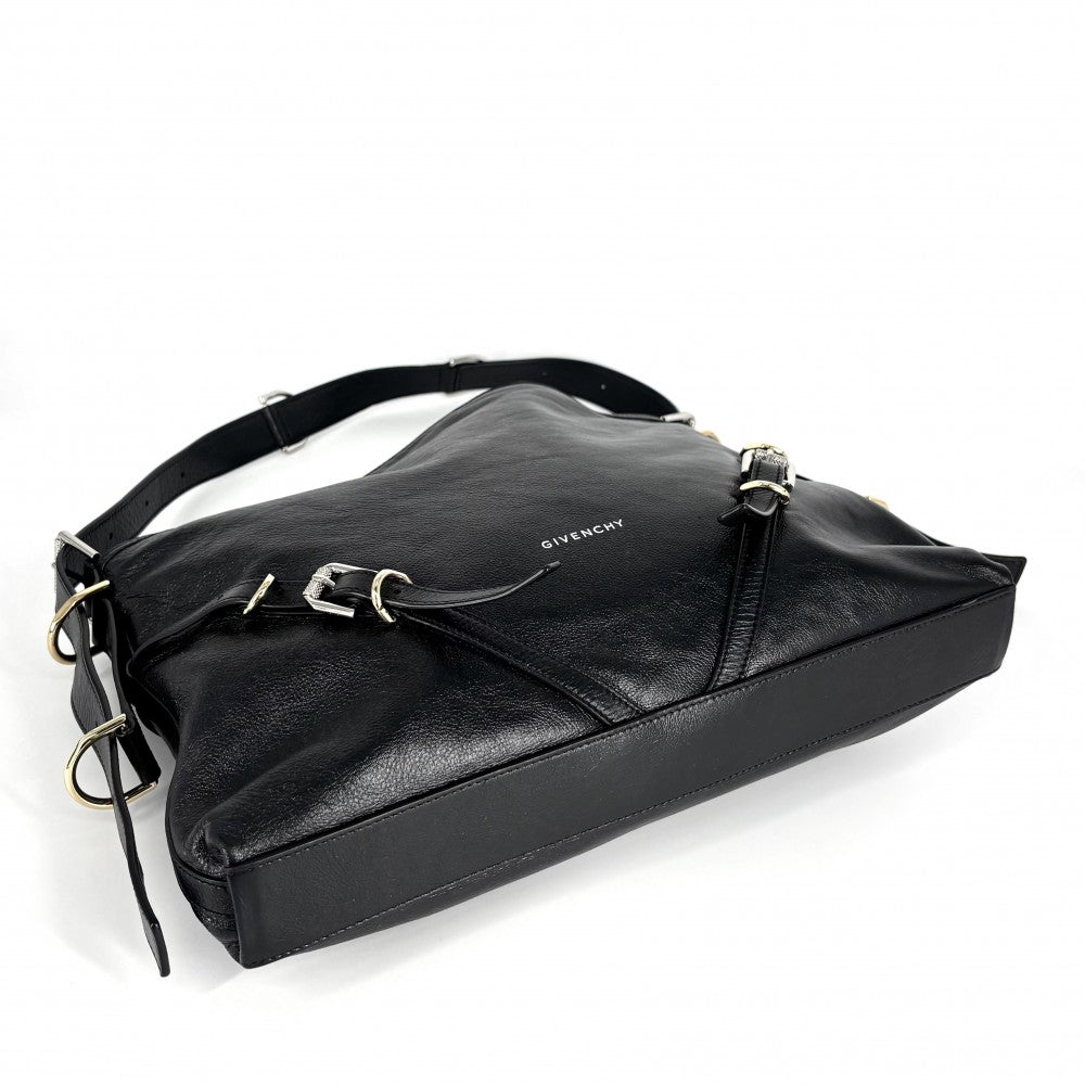 【開店SALE】 GIVENCHY ジバンシィ ショルダーバッグ ヴォワイユ― ミディアム ハンドバッグ 2WAY ジバンシー レザー ブラック 黒 ゴールド金具 レディース【中古品】