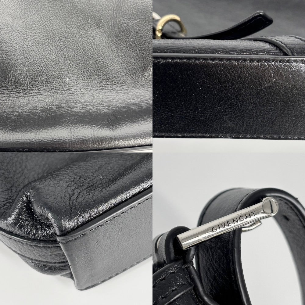 【開店SALE】 GIVENCHY ジバンシィ ショルダーバッグ ヴォワイユ― ミディアム ハンドバッグ 2WAY ジバンシー レザー ブラック 黒 ゴールド金具 レディース【中古品】
