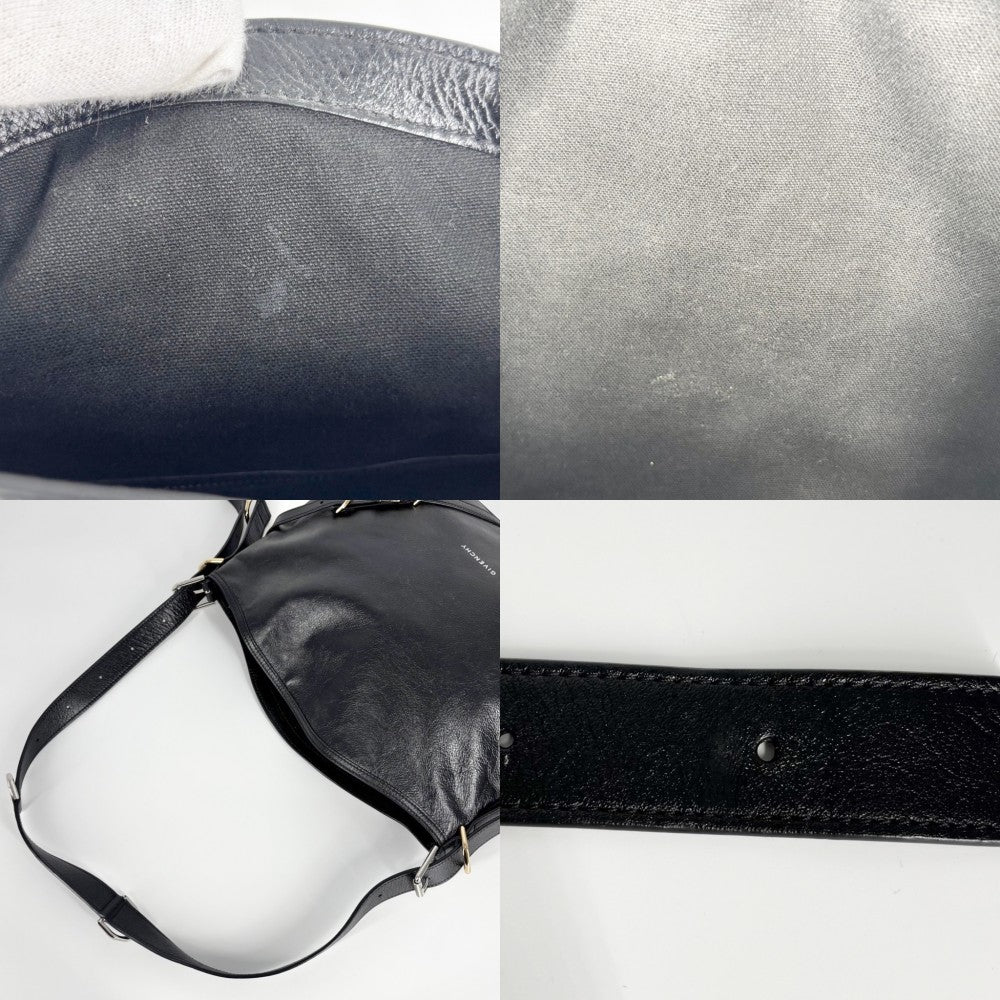 【開店SALE】 GIVENCHY ジバンシィ ショルダーバッグ ヴォワイユ― ミディアム ハンドバッグ 2WAY ジバンシー レザー ブラック 黒 ゴールド金具 レディース【中古品】