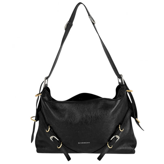 【開店SALE】 GIVENCHY ジバンシィ ショルダーバッグ ヴォワイユ― ミディアム ハンドバッグ 2WAY ジバンシー レザー ブラック 黒 ゴールド金具 レディース【中古品】