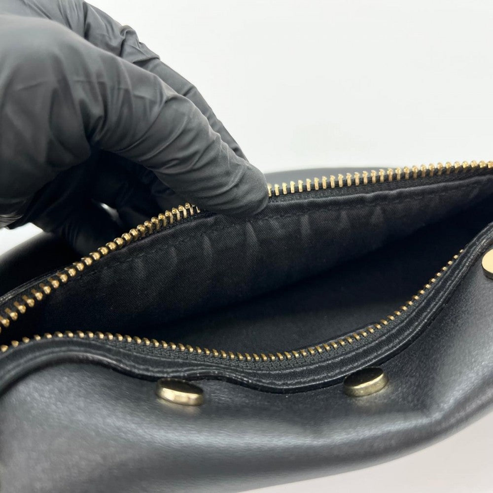 JIMMY CHOO ジミーチュウ ボディバッグ ブラック 黒 ゴールド金具 レディース【中古品】