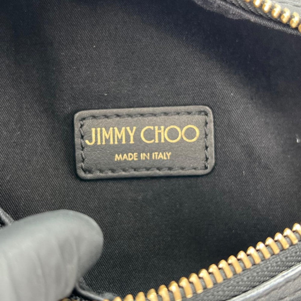 JIMMY CHOO ジミーチュウ ボディバッグ ブラック 黒 ゴールド金具 レディース【中古品】