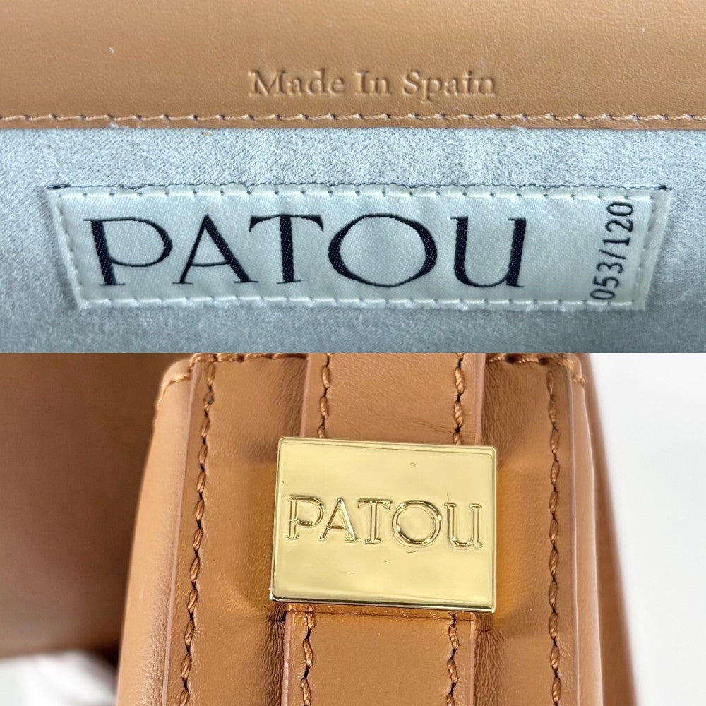 【開店SALE】 ショルダーバッグ PATOU パトゥ Le Patou レザー ブラウン 茶 ゴールド金具 レディース【中古品】