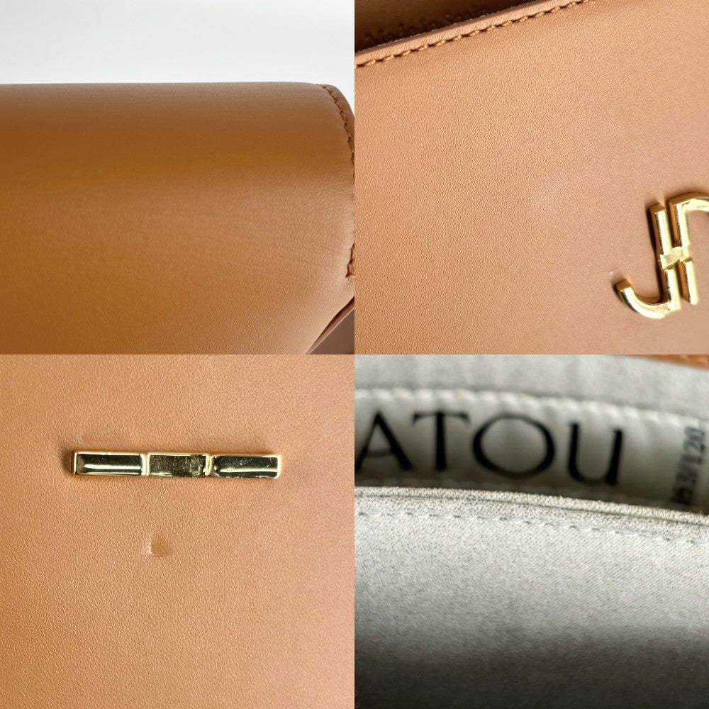 【開店SALE】 ショルダーバッグ PATOU パトゥ Le Patou レザー ブラウン 茶 ゴールド金具 レディース【中古品】