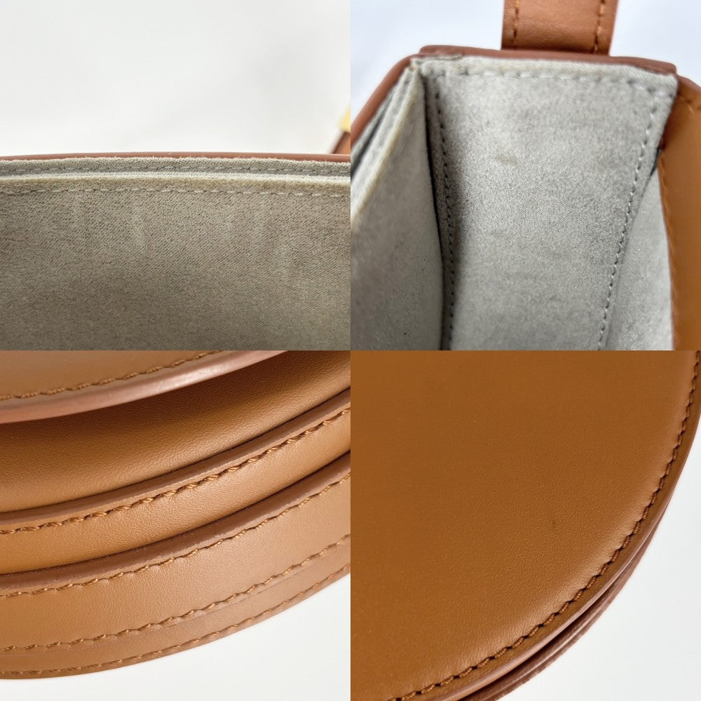 【開店SALE】 ショルダーバッグ PATOU パトゥ Le Patou レザー ブラウン 茶 ゴールド金具 レディース【中古品】