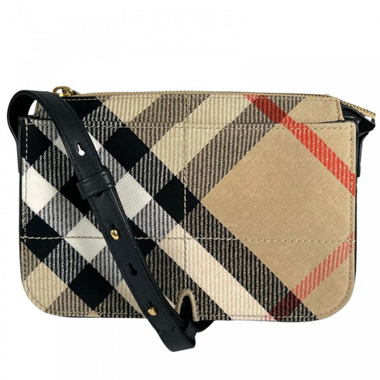 BURBERRY バーバリー ショルダーバッグ レザー ブラウン 茶 ゴールド金具 レディース【中古品】