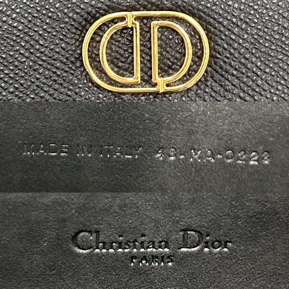 Christian Dior クリスチャンディオール ショルダーバッグ カロ ダブルポーチ レザー ブラック 黒 ゴールド金具 レディース【中古品】