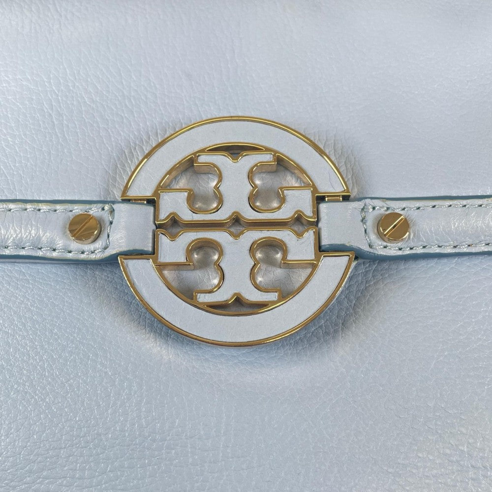 Tory Burch トリーバーチ ショルダーバッグ レザー ブルー 青 ゴールド金具 レディース【中古品】