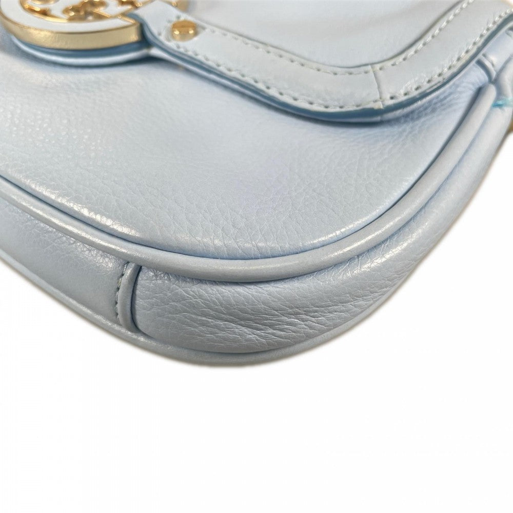 Tory Burch トリーバーチ ショルダーバッグ レザー ブルー 青 ゴールド金具 レディース【中古品】