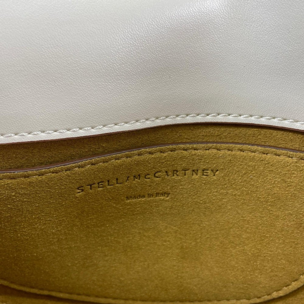 Stella McCartney ステラマッカートニー ショルダーバッグ ミニ マーリー ロゴバッグ 700083W8542 合成皮革 ホワイト 白 ゴールド金具 レディース【中古品】