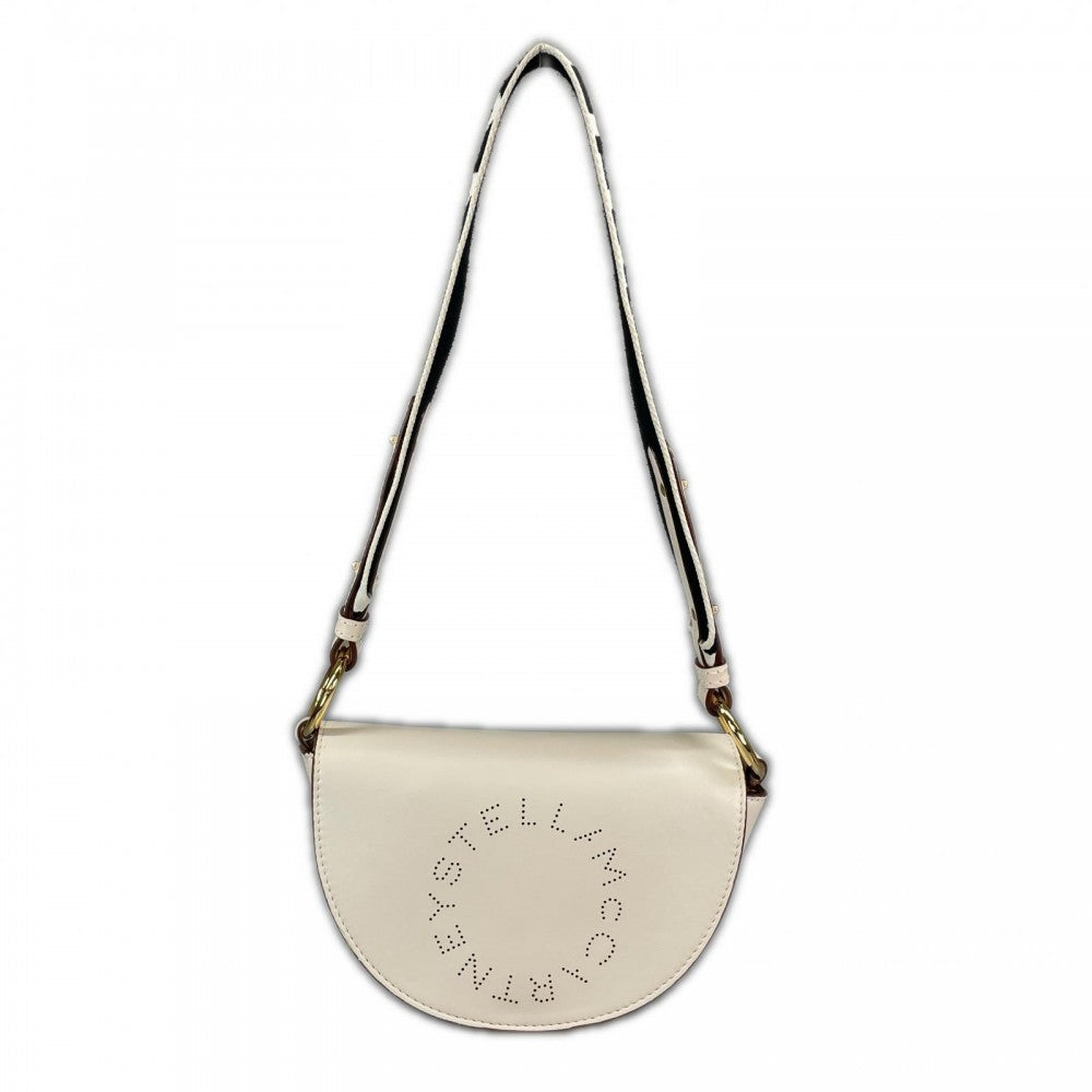 Stella McCartney ステラマッカートニー ショルダーバッグ ミニ マーリー ロゴバッグ 700083W8542 合成皮革 ホワイト 白 ゴールド金具 レディース【中古品】