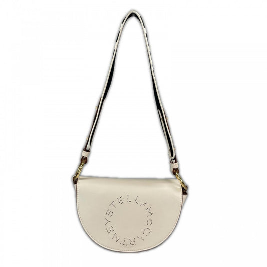 Stella McCartney ステラマッカートニー ショルダーバッグ ミニ マーリー ロゴバッグ 700083W8542 合成皮革 ホワイト 白 ゴールド金具 レディース【中古品】