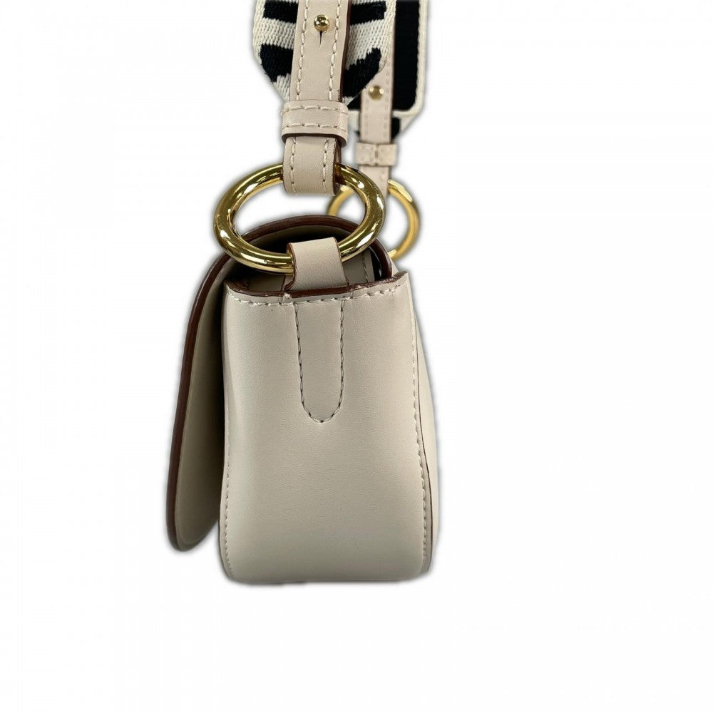 Stella McCartney ステラマッカートニー ショルダーバッグ ミニ マーリー ロゴバッグ 700083W8542 合成皮革 ホワイト 白 ゴールド金具 レディース【中古品】