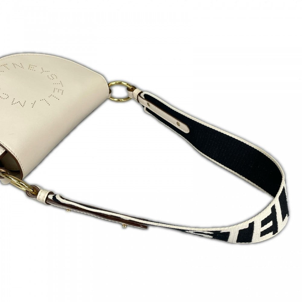 Stella McCartney ステラマッカートニー ショルダーバッグ ミニ マーリー ロゴバッグ 700083W8542 合成皮革 ホワイト 白 ゴールド金具 レディース【中古品】