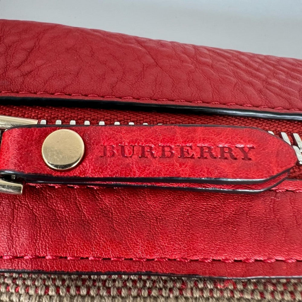 BURBERRY バーバリー ショルダーバッグ キャンバス レザー マルチカラー シルバー金具 レディース【中古品】