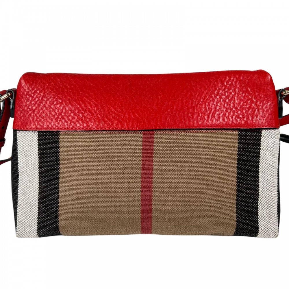 BURBERRY バーバリー ショルダーバッグ キャンバス レザー マルチカラー シルバー金具 レディース【中古品】