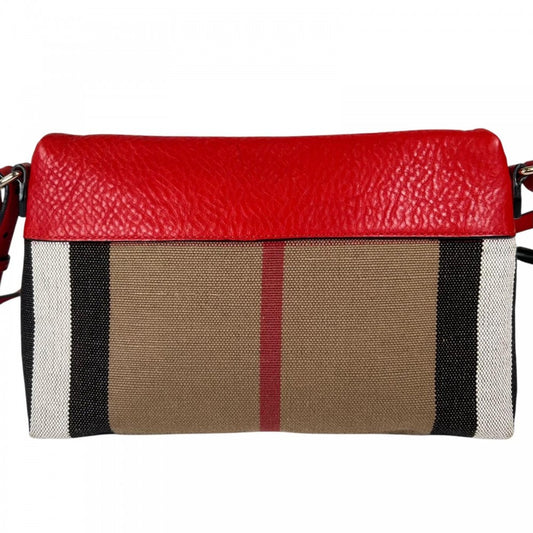 BURBERRY バーバリー ショルダーバッグ キャンバス レザー マルチカラー シルバー金具 レディース【中古品】