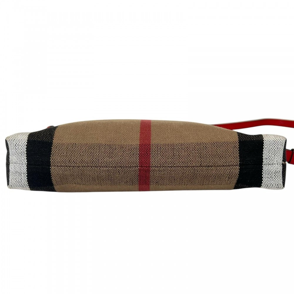 BURBERRY バーバリー ショルダーバッグ キャンバス レザー マルチカラー シルバー金具 レディース【中古品】