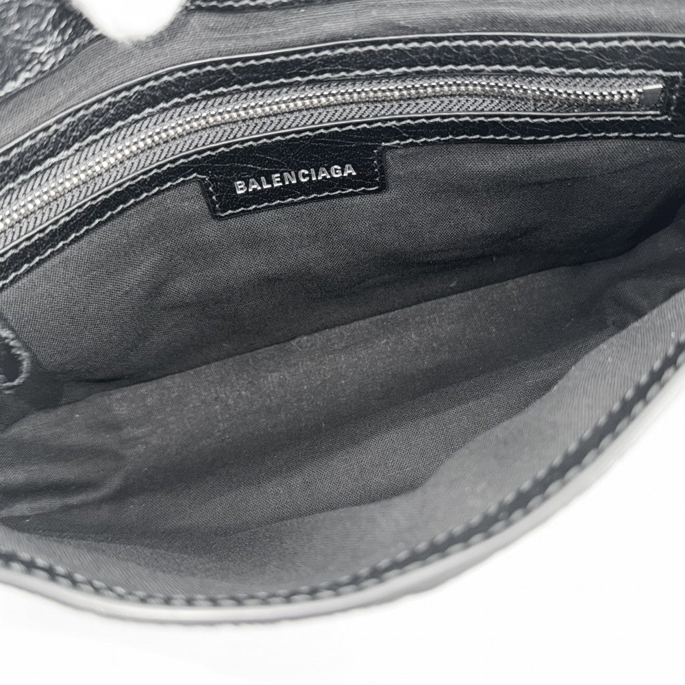 【開店SALE】 BALENCIAGA バレンシアガ ショルダーバッグ フラップバッグ ルカゴールXS LE CAGOLE 719082 レザー ブラック 黒 シルバー金具 レディース【中古品】
