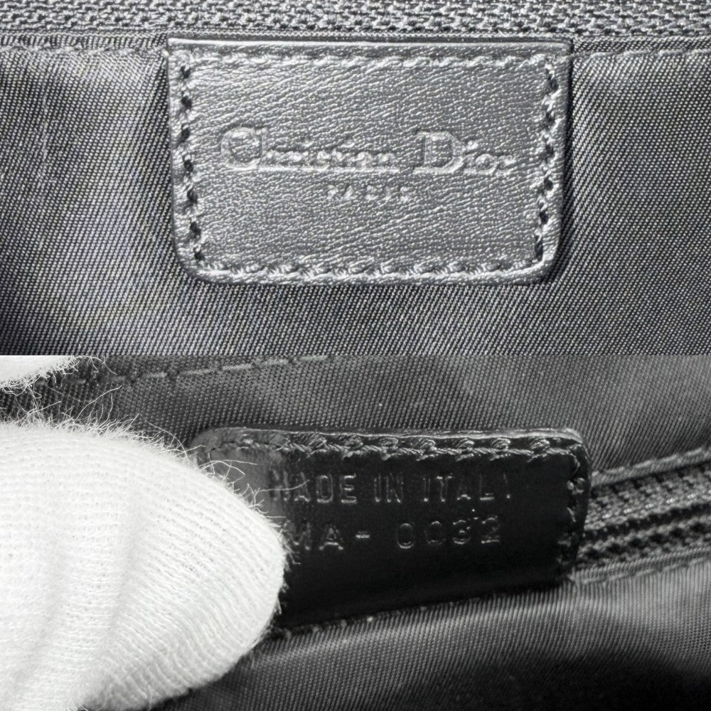 【開店SALE】 Christian Dior クリスチャンディオール ショルダーバッグ ストリートシック トロッター キャンバス レザー ブラック 黒 ガンメタル金具 レディース【中古品】