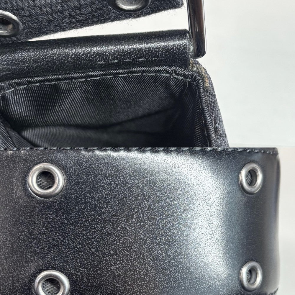 【開店SALE】 Christian Dior クリスチャンディオール ショルダーバッグ ストリートシック トロッター キャンバス レザー ブラック 黒 ガンメタル金具 レディース【中古品】