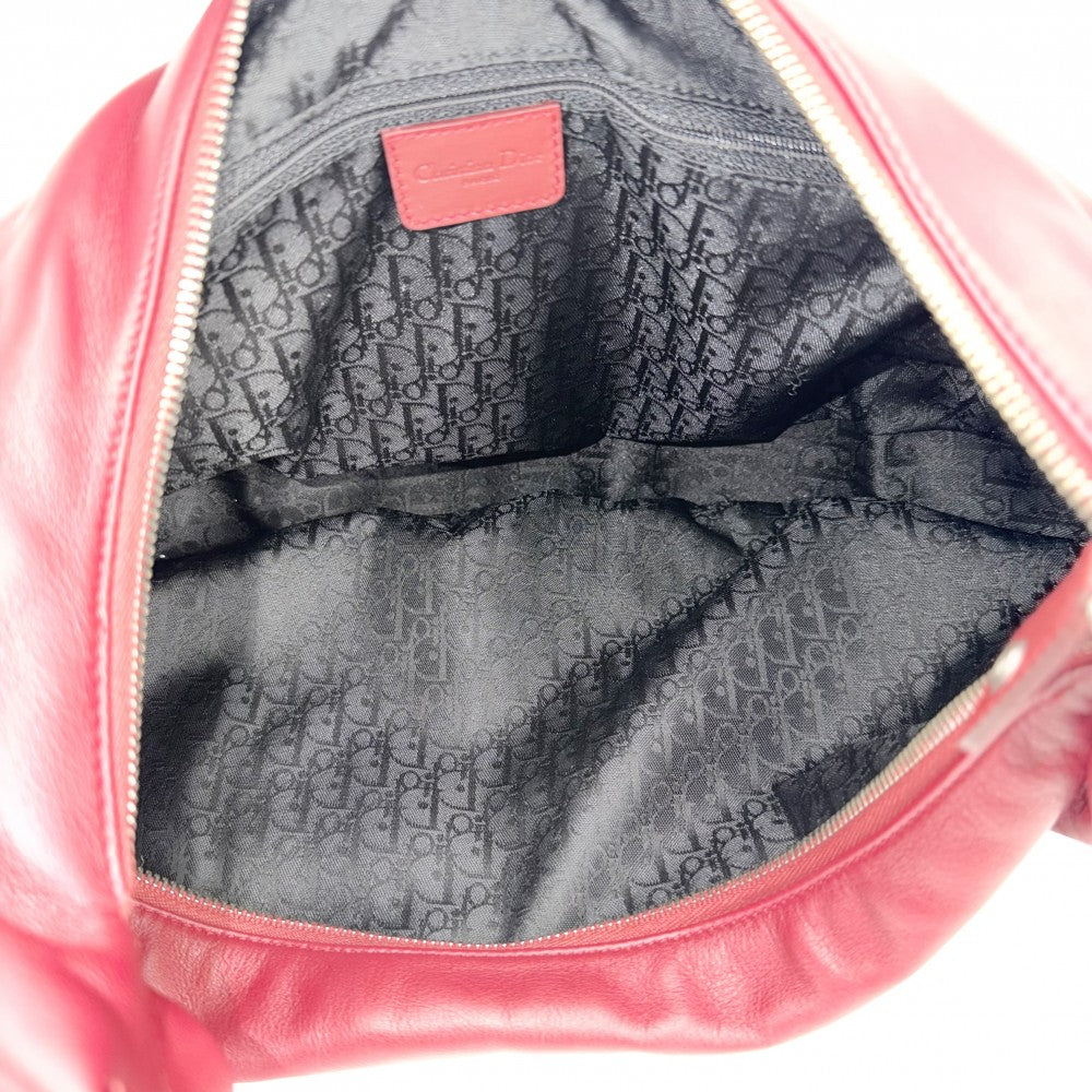【開店SALE】 Christian Dior クリスチャンディオール ショルダーバッグ ストリートシック ワンショルダー レザー レッド 赤 ガンメタル金具 メンズ【中古品】