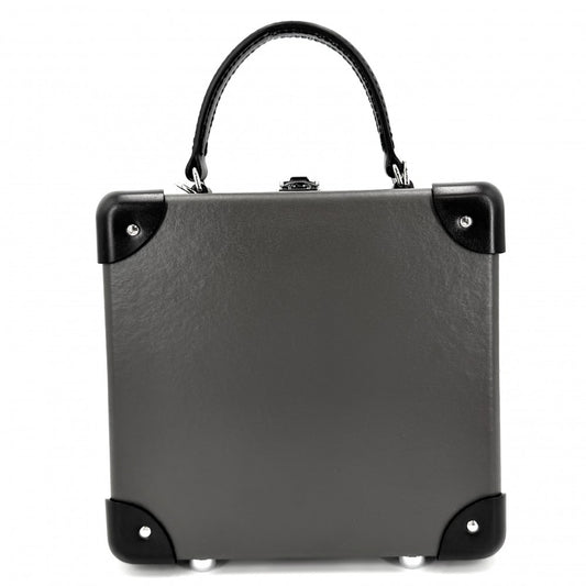 GLOBE TROTTER グローブトロッター 2WAY センテナリー ロンドン・スクエア アタッシュケース ショルダーバッグ ハンドバッグ レザー グレー ブラック 黒 シルバー金具 メンズ【中古品】