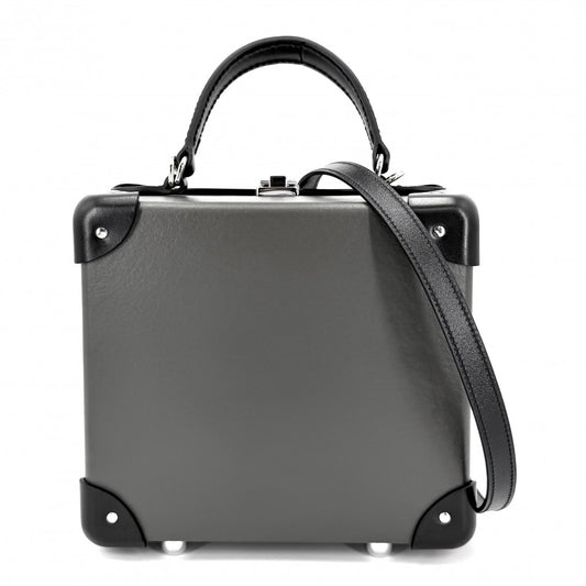GLOBE TROTTER グローブトロッター 2WAY センテナリー ロンドン・スクエア アタッシュケース ショルダーバッグ ハンドバッグ レザー グレー ブラック 黒 シルバー金具 メンズ【中古品】