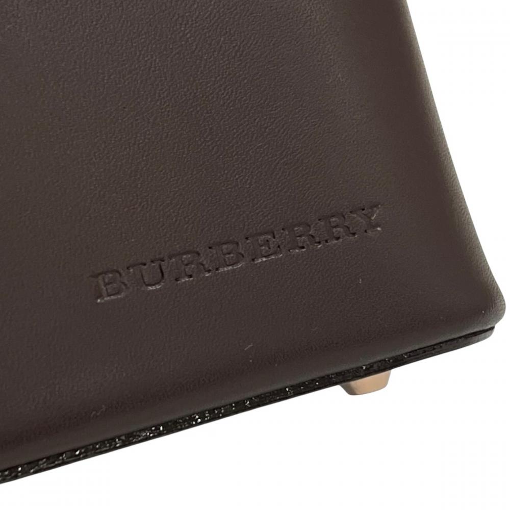 BURBERRY バーバリー ハンドバッグ ワンショルダー ノバチェック柄 レザー ブラウン 茶 ピンクゴールド金具 レディース【中古品】