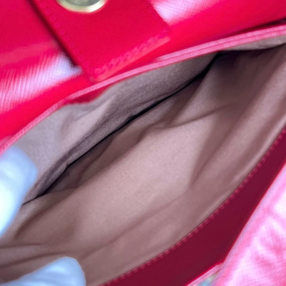BALENCIAGA バレンシアガ ショルダーバッグ ヘイマーケットチェック ワンショルダー キャンバス レザー レッド 赤 ベージュ ゴールド金具 レディース【中古品】
