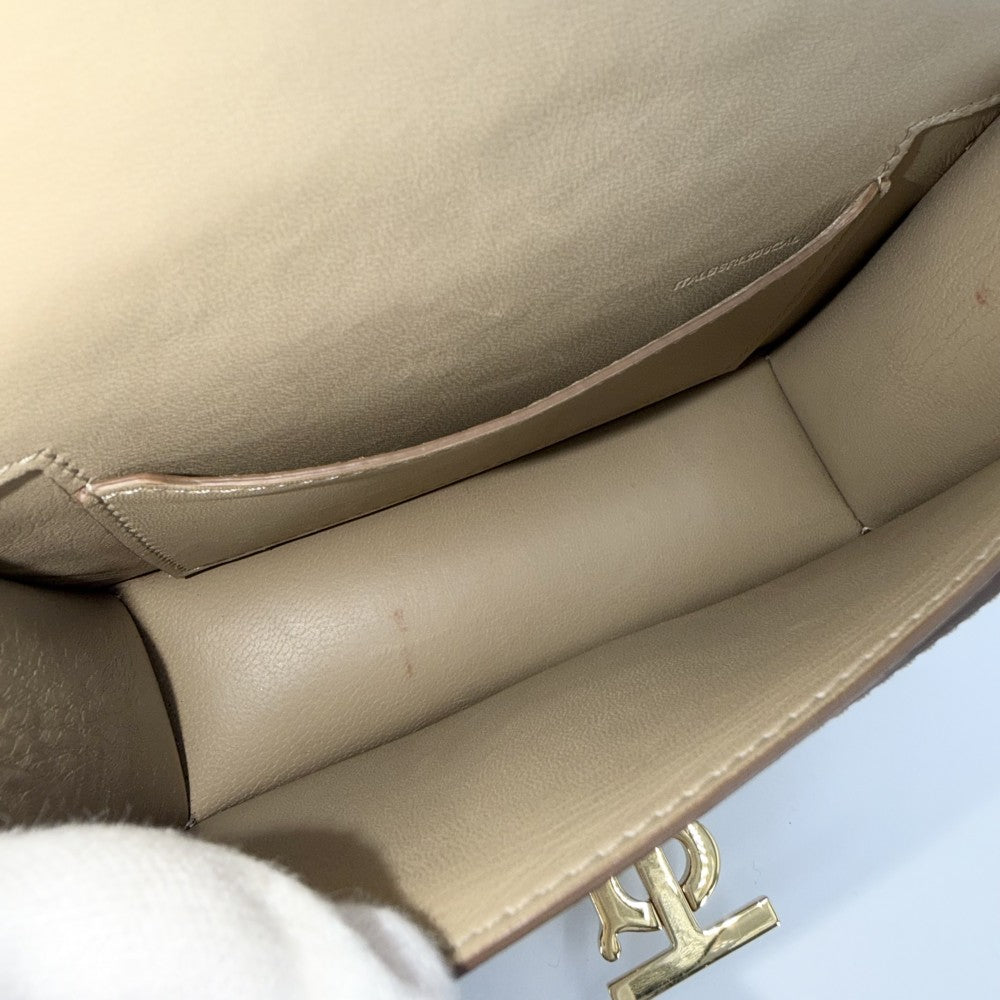 BURBERRY バーバリー ボディバッグ TBロゴ モノグラム ウエストバッグ レザー ベージュ ゴールド金具 レディース【中古品】
