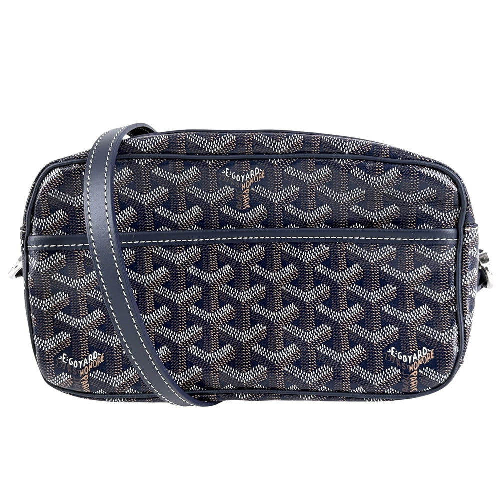 GOYARD ゴヤール ショルダーバッグ ヘリンボーン カップヴェール PM コーティングキャンバス レザー ネイビー 紺 シルバー金具 レディース【中古品】