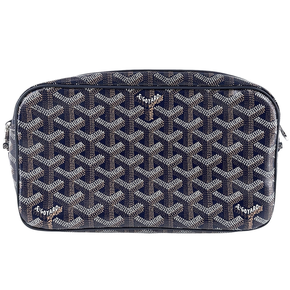 GOYARD ゴヤール ショルダーバッグ ヘリンボーン カップヴェール PM コーティングキャンバス レザー ネイビー 紺 シルバー金具 レディース【中古品】