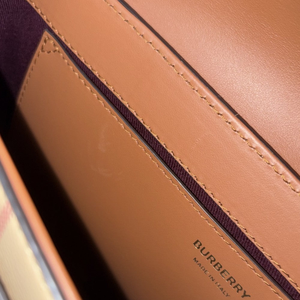 BURBERRY バーバリー ショルダーバッグ ヴィンテージチェック 8066226 PVCコーティングキャンバス ベージュ ゴールド金具 レディース【中古品】