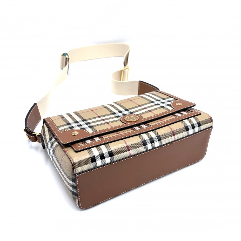 BURBERRY バーバリー ショルダーバッグ ヴィンテージチェック 8066226 PVCコーティングキャンバス ベージュ ゴールド金具 レディース【中古品】