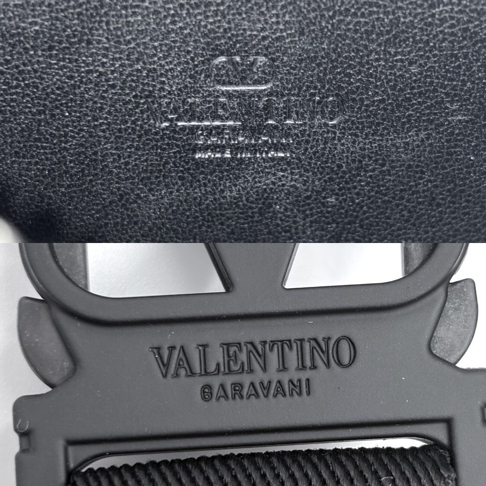 Valentino Garavani ヴァレンティノ・ガラヴァーニ ショルダーバッグ イコノグラフ ブラック 黒 シルバー金具 メンズ【中古品】