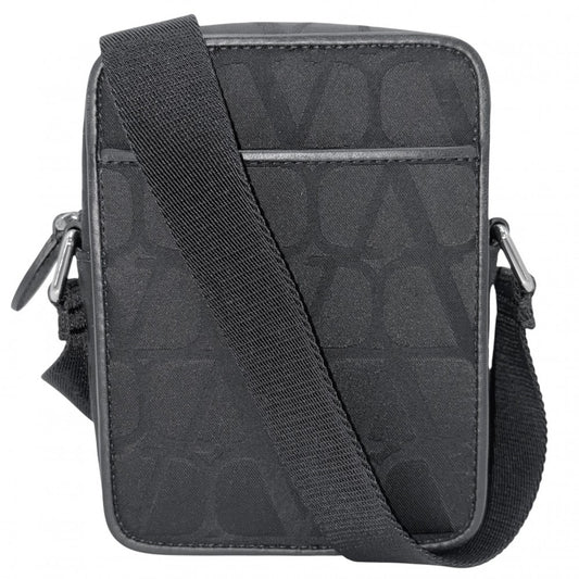 Valentino Garavani ヴァレンティノ・ガラヴァーニ ショルダーバッグ イコノグラフ ブラック 黒 シルバー金具 メンズ【中古品】