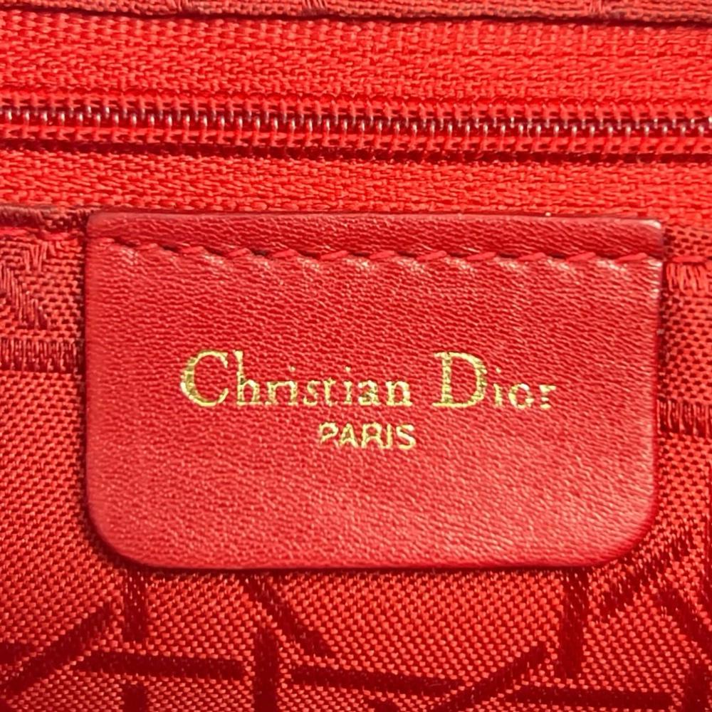 Christian Dior クリスチャンディオール ショルダーバッグ ロゴチャーム レザー ブラック 黒 ゴールド金具 レディース【中古品】