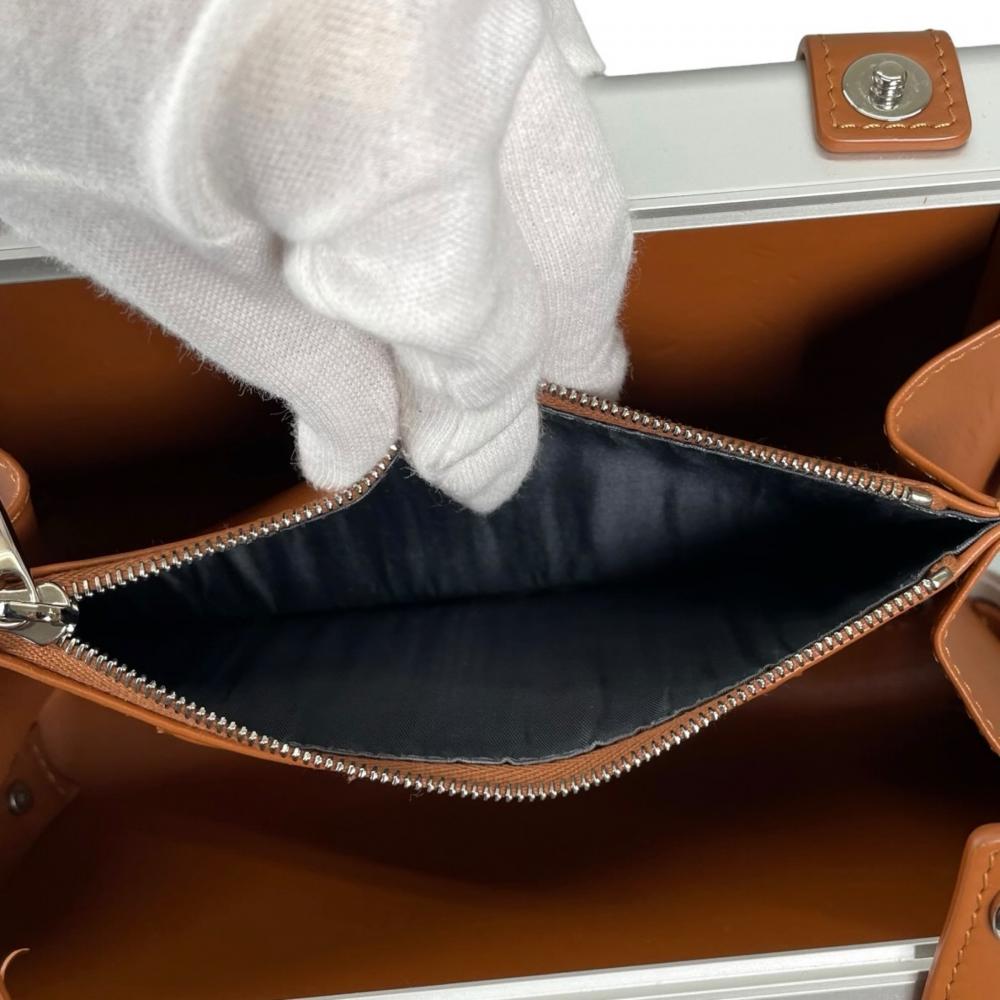 RIMOWA リモワ ショルダーバッグ パーソナル クロスボディバッグ 99011000 アルミ レザー シルバー ブラウン 茶 シルバー金具 レディース【中古品】