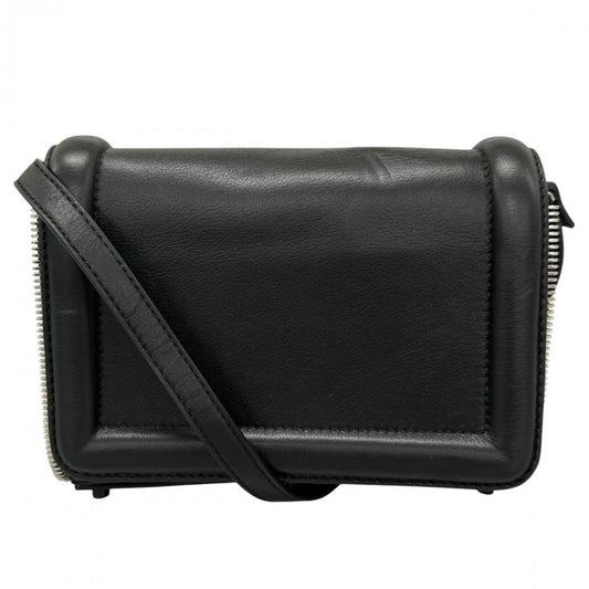 DIESEL ディーゼル ショルダーバッグ BIGロゴ クロスボディ X07746 レザー ブラック 黒 シルバー金具 レディース【中古品】